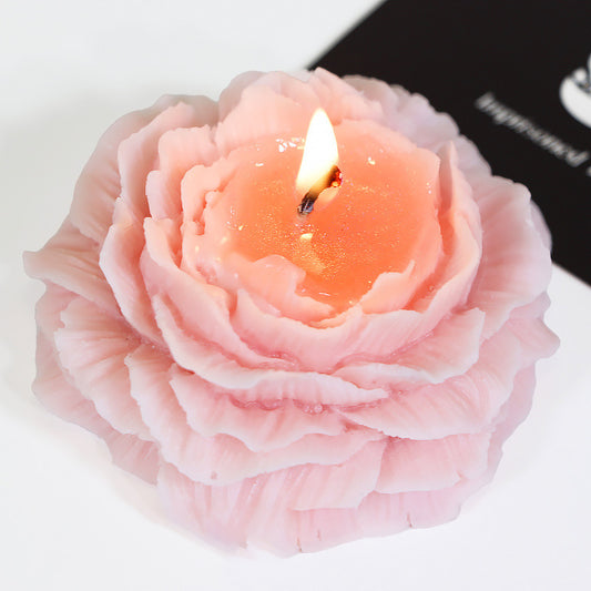 Peony Rose Aromatherapy Candle – Handmade, Low Temp Wax, Gilded, Easy to Clean